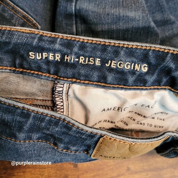 American Eagle Jeans 2 L Super Hi Rise Jegging 360 Next Level Stretch - Picture 5 of 13